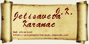 Jelisaveta Karanac vizit kartica